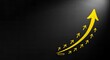 © m0lydar - Multiple yellow arrows forming a large upward arrow on a dark background, symbolizing growth and progress from a dramatic overhead viewpoint