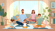 © Kale Galaxy - Family enjoying interactive yoga session at home