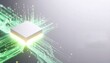 © SciTech Studio - AI CPU Processor with Glowing Green Circuit Lines and Copy Space for Future Technology