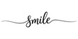 © Bobita - Handwritten word smile in elegant black cursive calligraphy on a white background Vector, illustration