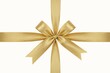 © NUR - Gold Textured Ribbon Bow on White Background gold ribbon gift wrapping celebration