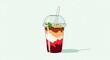 © umba - Colorful layered drink with straw.