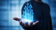 © ROBIULAWAL - Business growth concept with glowing blue arrows rising
