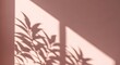 © SyedaMahfuja - A visually calming and minimalist shot showcasing the elegant shadows of plant leaves cast upon a warm, pinkish-brown wall. A prominent diagonal patch of bright sunlight illuminates part of the wall.