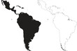 © Amir - Professional black silhouette and outline vector map of Latin America for educational geography and infographics