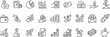 © hadidesign - Set of line icon related to income, salary, money, business. Outline icon collection. Editable stroke. Vector