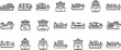 © MstBabli - Cargo ship line icons set container vessel maritime transport vector illustration collection