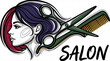 © ENDRY - Elegant Salon Logo Design Featuring a Womans Profile, Scissors, and Comb.