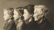 © Thamonchanok - Timelapse of girl's transformation to old woman concept. Generational portrait of family members from youth to old age.