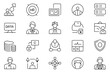 © MD - Human resources and business management line icon set including employee data security and team structure