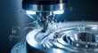© Abay - Macro close up of CNC milling machine cutting metal part with shavings, modern industrial manufacturing and precision engineering technology concept