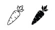 © MDSAJIB - Two carrot illustrations in black and white a simple silhouette