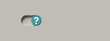 © LAONG - Minimal toggle switch with question mark symbol, decision making uncertainty, choice concept, problem solving interface, UX option selection and abstract digital control on clean background