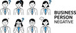© Amjad - business people negative emotion illustrations showing stress, confusion, worry and frustration in workplace situations