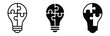 © Welcome - Puzzle light bulb icon vector. Symbol for collaborative idea, creative problem solving, team innovation, and strategic thinking. Vector Illustration.