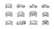 © Tiara - Collection of car icons and illustrations in various styles.