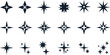© MD - Sparkle Starburst Icon Set with Shining Twinkle Shapes for Magic Light Effects Decoration and Decorative Vector Design Collection