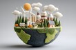© Ammar Ismail - 3D globe diorama environmental sustainability, green energy, and industrial pollution