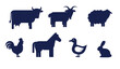 © Neoviz Studio - A set of farm animal silhouettes in a minimalist design style