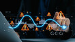 © InfiniteFlow - Economic caution visual showing risk alerts and financial volatility. Warning signs highlight economic downturn, market risk, finance crisis, and uncertainty in data-driven analysis. Elide