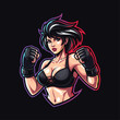 © ChudlingPong - Female Fighter mascot logo