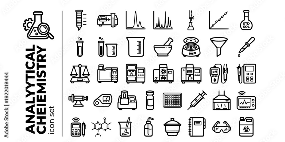 Analytical Chemistry Bold Line Icons-Chromatography Spectrophotometer ...
