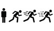 © GraphicsZone - Standing, walking and running man icon set