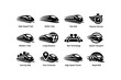 © Cali6ro - High speed train icon set illustrating modern rail and express services