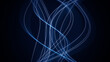 © Prime Pixels - Flowing abstract blue light trails create a sense of dynamic energy and motion on a dark background.