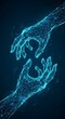 © Syauqiya - Futuristic Digital Hands Connecting in Abstract Network.