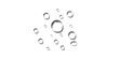 © md - A collection of glistening transparent water droplets of various sizes on a pure white background