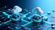 © Zucide - Visualizing secure data exchange in hybrid cloud environment with advanced cyber security mesh network abstract Enterprise architecture protection for public and private systems