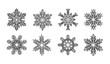 © SobujChandra - Snowflake Icon Set – Winter Seasonal Outline Vector Illustration