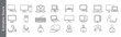 © marufpro555777 - Computer, laptop and workstation icon set – editable outline symbols of desktop, monitor, keyboard, tablet, user and remote work