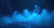 © antishock - Abstract digital background. Blue smoke floats above glowing grid. Futuristic, dark, dramatic presentation element.