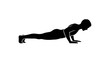 © Berkah - Silhouette of a man doing a push-up exercise demonstrating strength and fitness.