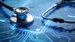 © Daniel - Stethoscope on digital circuit board