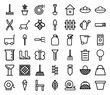 © PixeloAI - Gardening and landscaping outline icons featuring horticultural tools and backyard maintenance equipment. Professional monoline pictograms for botanical design and urban farming projects.