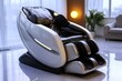 © YouraPechkin - Modern massage chair positioned in a bright, stylish living room with large windows