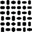 © Joy01 - Set of vintage label and badges shape collections. Vector illustration. Black template for patch, insignias, overlay. Black silhouette frames or cartouches for badges.