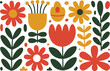 © VectorNest - Seamless floral pattern with tulips and blooming flowers in a vintage spring garden design