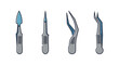 © MDIlius - Stamp Tweezers Line soft tone abstract vector
