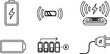 © Mehedi Stock - Set of battery outline icons charging wireless charger