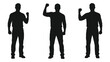 © MDSAEEM - Three identical silhouettes of a man raising his arm in a gesture of triumph