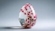 © Jayk - Delicate pink cherry blossoms preserved inside a clear glass Easter egg