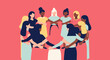 © siti - Diverse group of women standing together in a circle embracing unity and support.