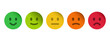 © dieno production - Colorful feedback emoji faces, emoticons ranging from happy to sad, for surveys, rating systems, user feedback, and UI elements as a rating scale or for collecting feedback on satisfaction and mood