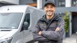 © InfiniteStudio - Confident male technician stands in front of service van in urban setting during bright daylight while showing positive attitude and readiness to work