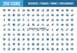 © Azad - Collection of 200 business finance money and investment icons in blue