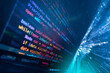 © noppadon - Digital blue binary code background representing a conceptual high-tech data display for global business communication and financial security in a modern network environment